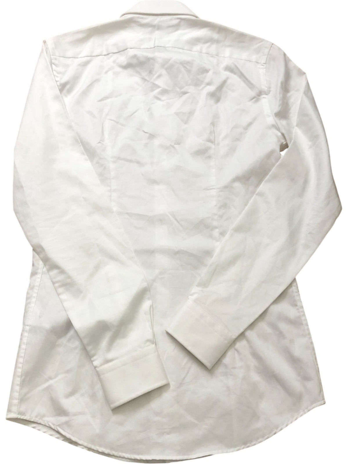 Marcell LS Shirt XS Men's Slim Fit White Cotton Textured Long Sleeves