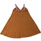 Boden Sleeveless Dress Women's Ribbed Cotton Orange with Pink Trim Size 14