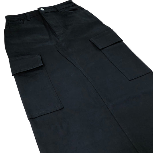 Branded Cargo Skirt Women's Black Cotton Blend Casual Knee Length UK8