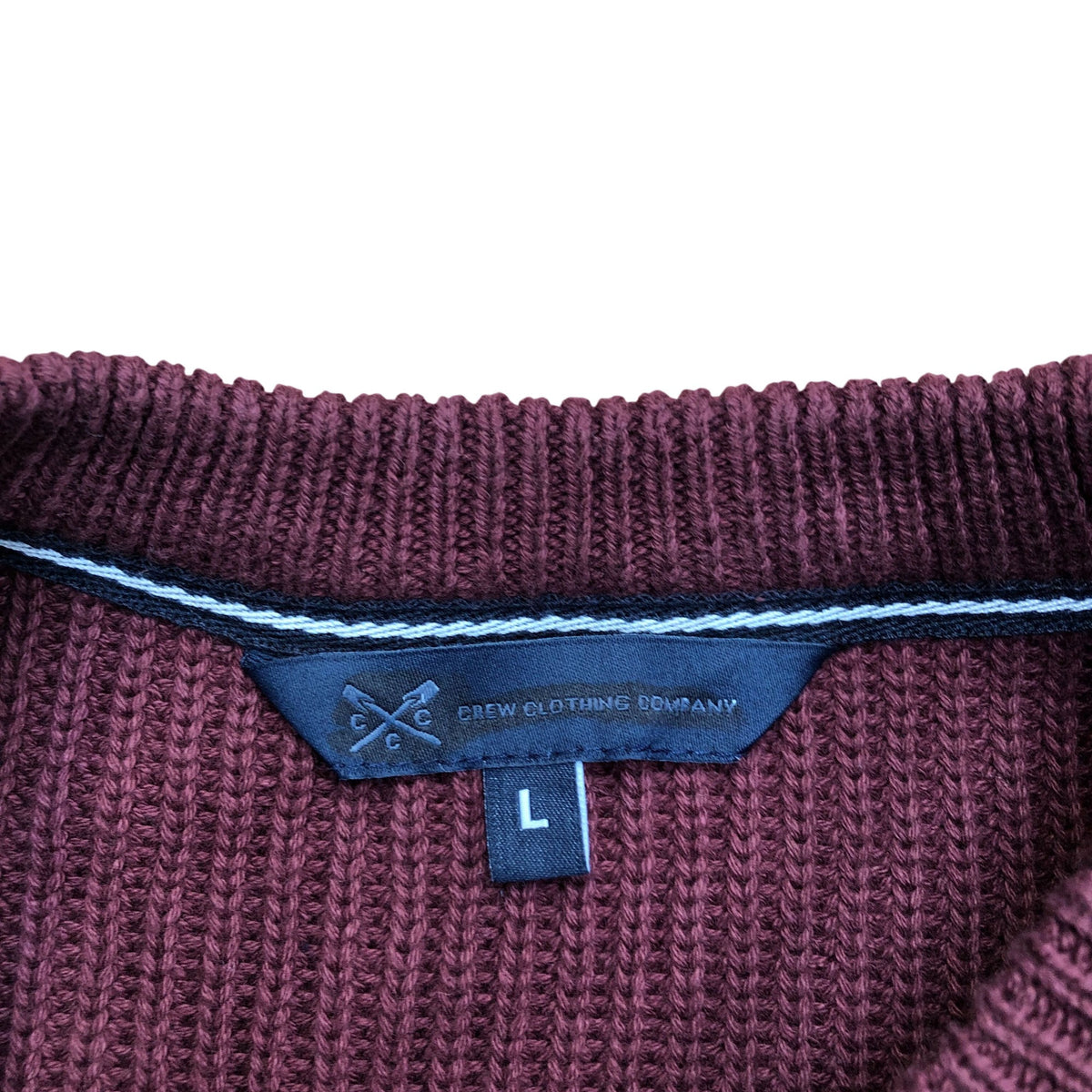 Crew Clothing Company Ribbed Burgundy Sweater