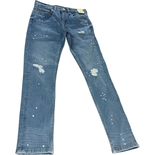 River Island Sid Skinny Jeans UK8 Years Distressed Blue Wash Denim