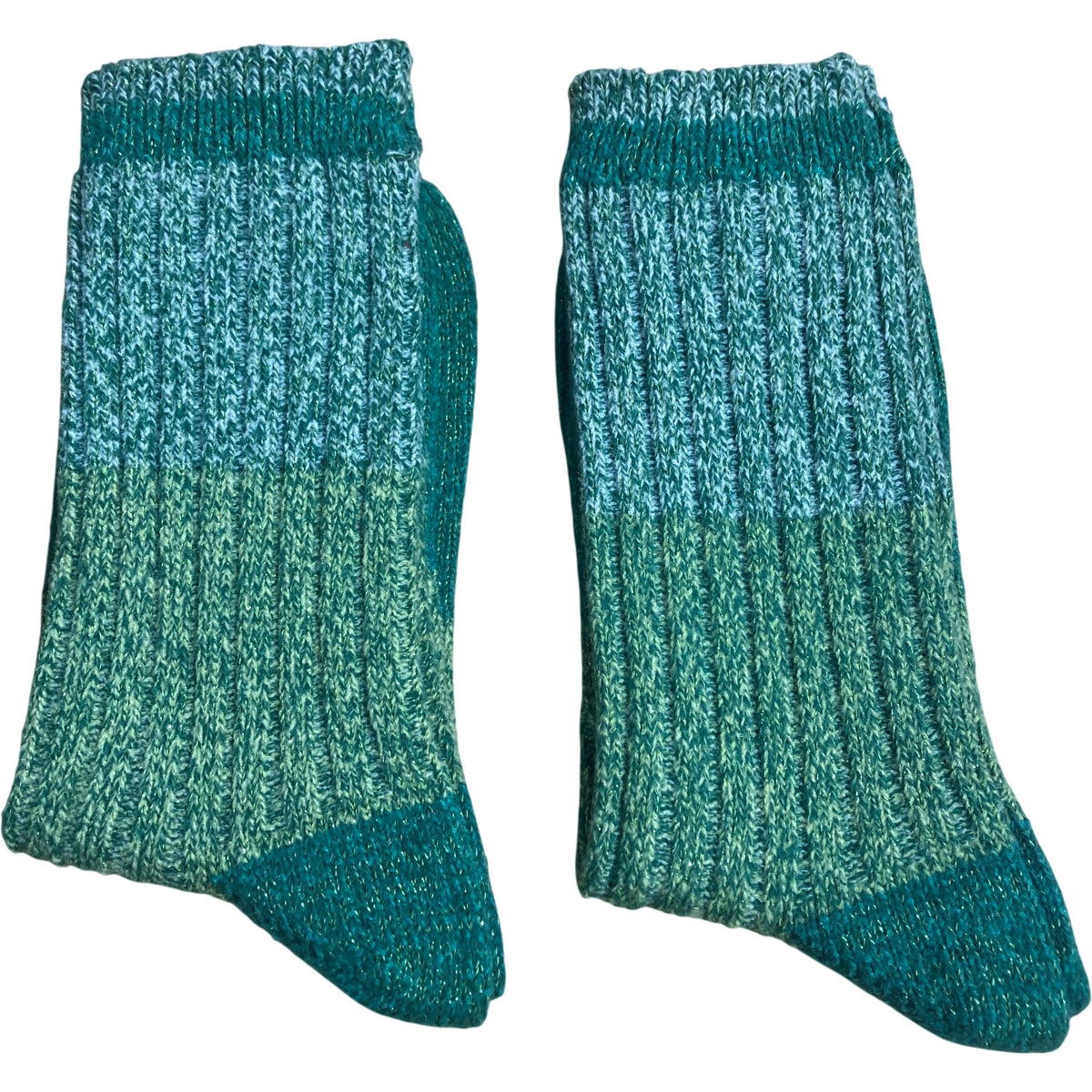 Green Glitter Supersoft Cosy Socks One size - Two Pack