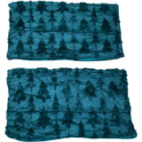 Green Christmas Tree Textured Fabric Pillowcases Set of 2 27cmx48cm