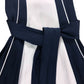 Colourblock Midi Dress UK10 Women's Sleeveless Pink Navy Fit Flare