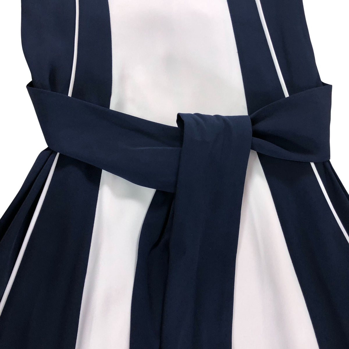 Colourblock Midi Dress UK10 Women's Sleeveless Pink Navy Fit Flare
