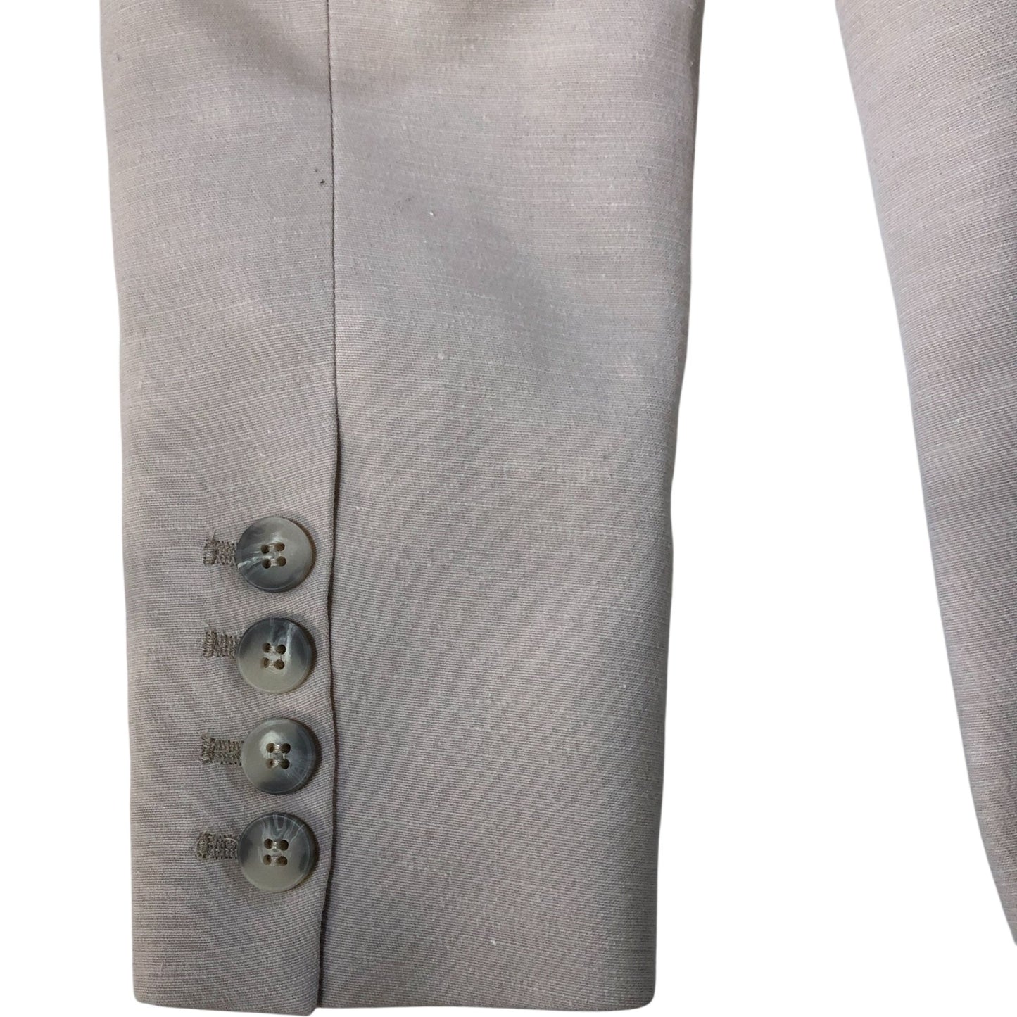 Women’s Beige Double Breasted Blazer Slim Fit Cotton Mix UK8
