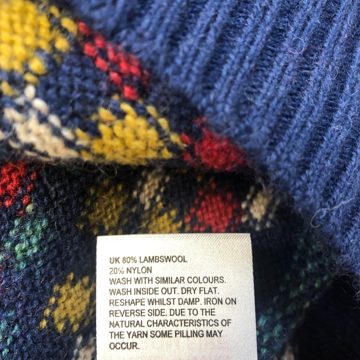 Lambswool Sweater Size M Patterned Knitwear Multicoloured Navy Jumper