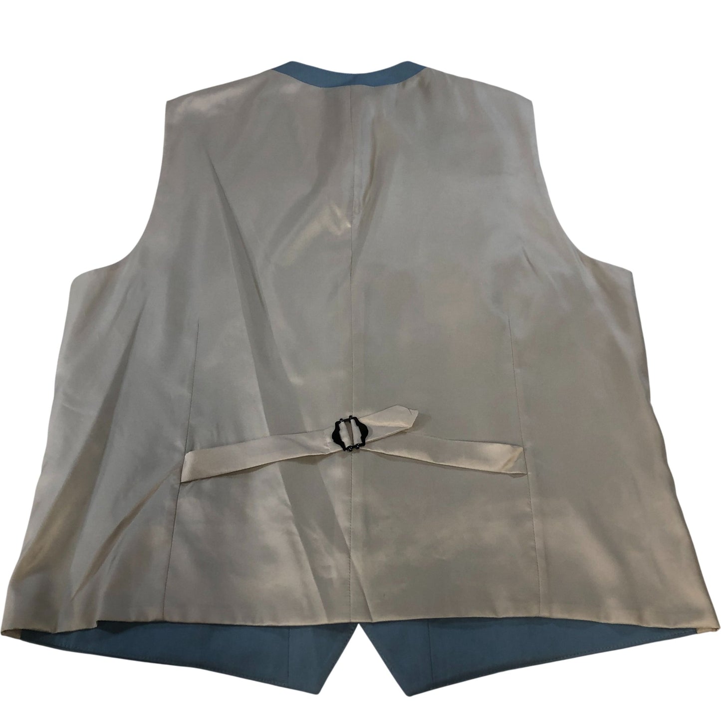 Blue Waistcoat Men's Formal Vest Polyester Blend Smart Casual 46" Regular