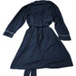 Short Navy Cotton Blend Robe with Contrast Trim Lounge Wear Size L