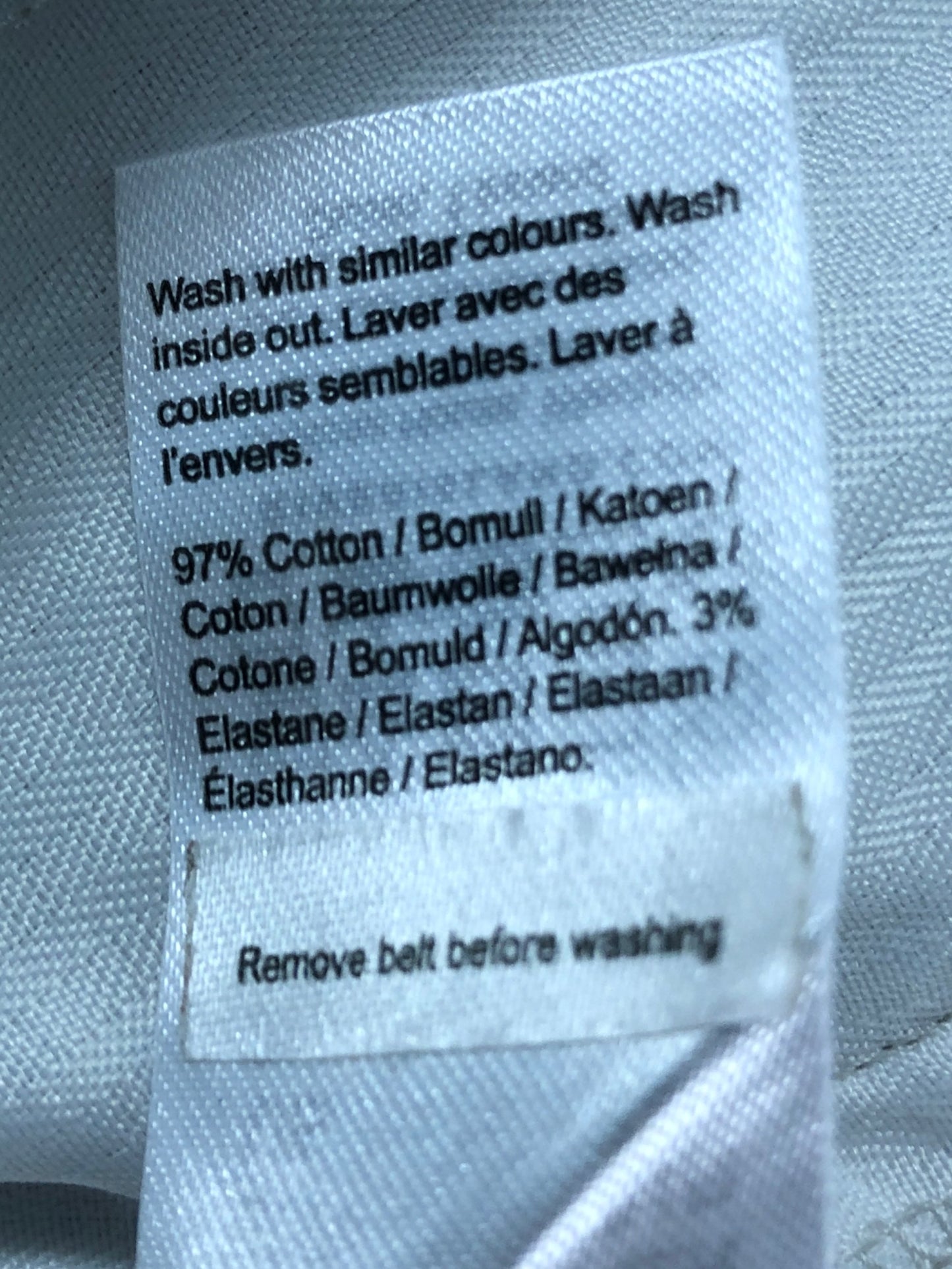 River Island Slim Fit Trousers UK32 32 Inch Waist White Men's Casual Shorts