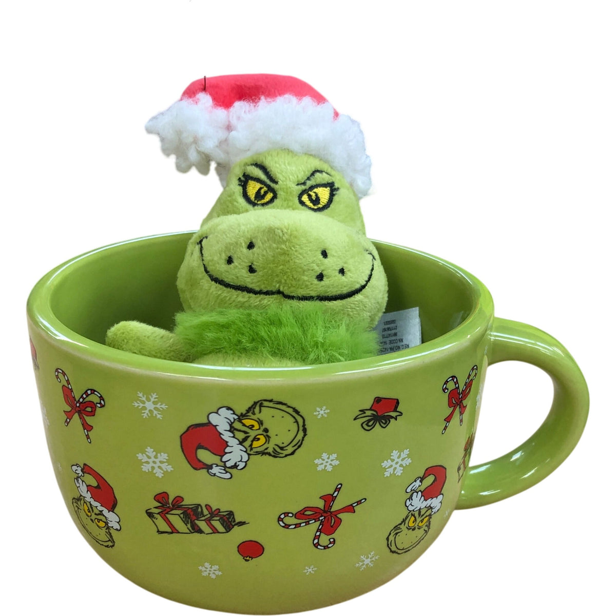 Grinch Mug And Plush Toy Set Festive Green Christmas Gift