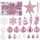 Soledi Christmas Décor Ornaments Set Pink White 128 Decorations