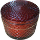 Cinnamon & Apple Scented Candle 3 Wick Red Glass Holder