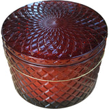 Cinnamon & Apple Scented Candle 3 Wick Red Glass Holder