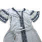 Branded White Embroidered Jersey Short Dress  - Size 12