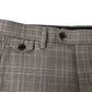 Joules Slim Fit Trousers Men's Check Pattern Formalwear Light Brown