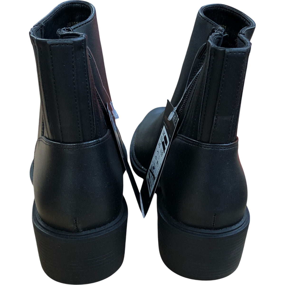 Wide Fit Ankle Boots Black Gold Heel Size 6