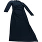 Branded Black Asymmetric Neck Midi Dress - Size 6