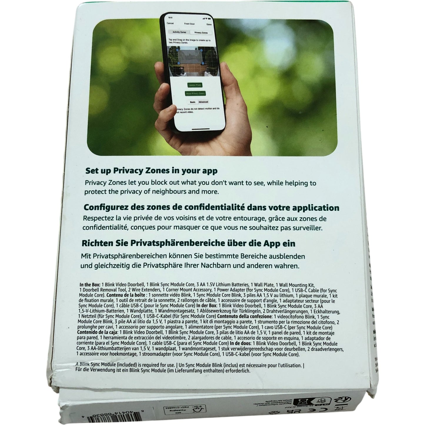 Blink Video Doorbell Wireless Smart Doorbell Battery Powered Sync Module Black