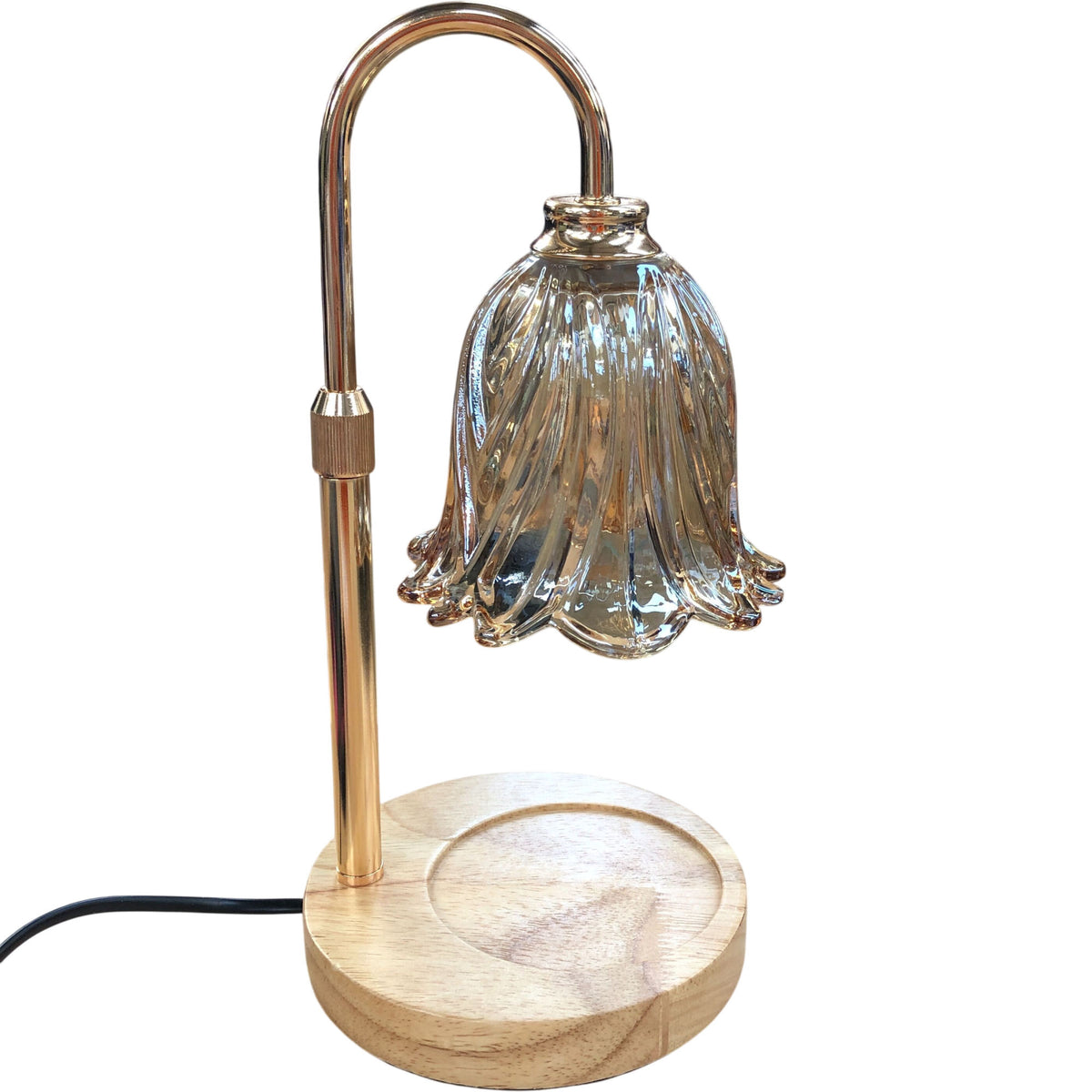 Funistree Candle Warmer Light RLD09 Table Lamp Glass Shade Gold Finish
