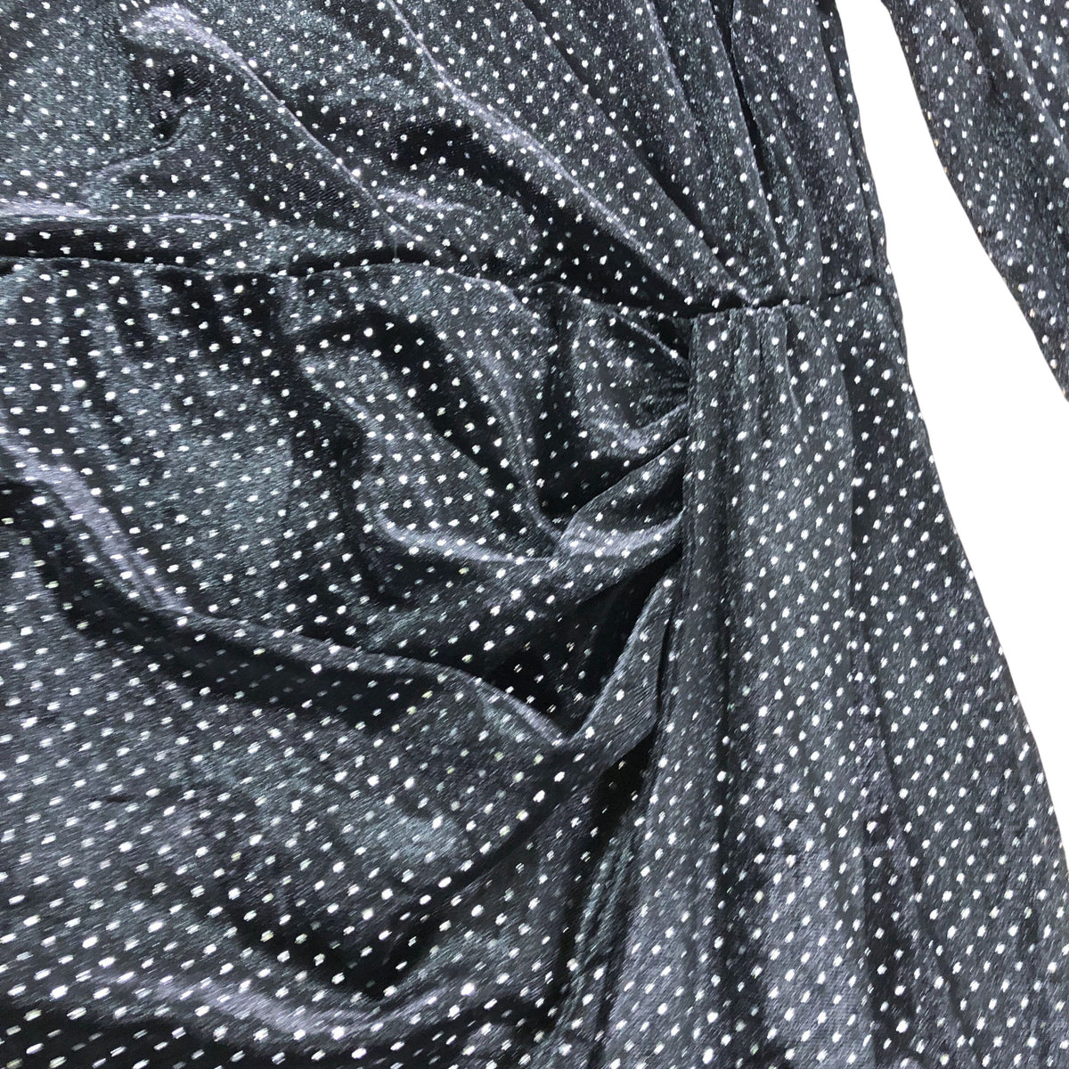 Long Sleeve Wrap Dress UK14 Women's Black Sparkle
