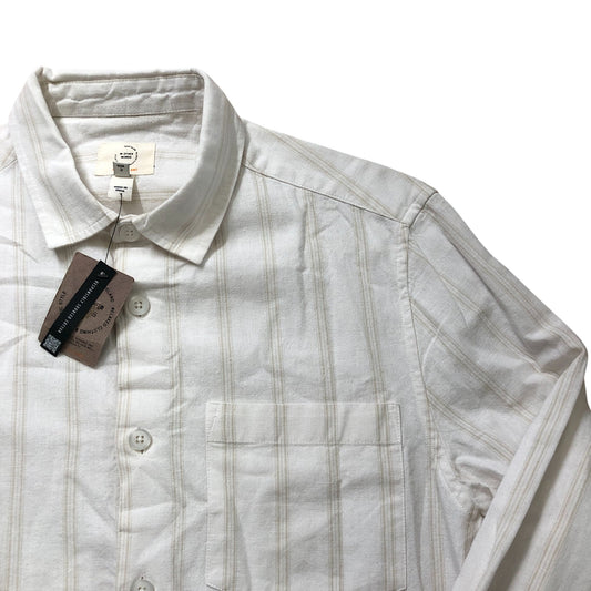 River Island Mens Casual Shirt White Striped Long Sleeve Size S