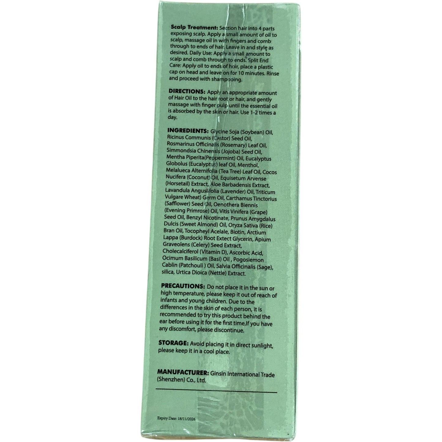 THE BEAUTY CENTRE Rosemary Mint Scalp & Hair Strengthening Oil 2oz Daily Use