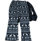 Fun Black Long Sleeve Pyjama Top And Pants Set Christmas Style