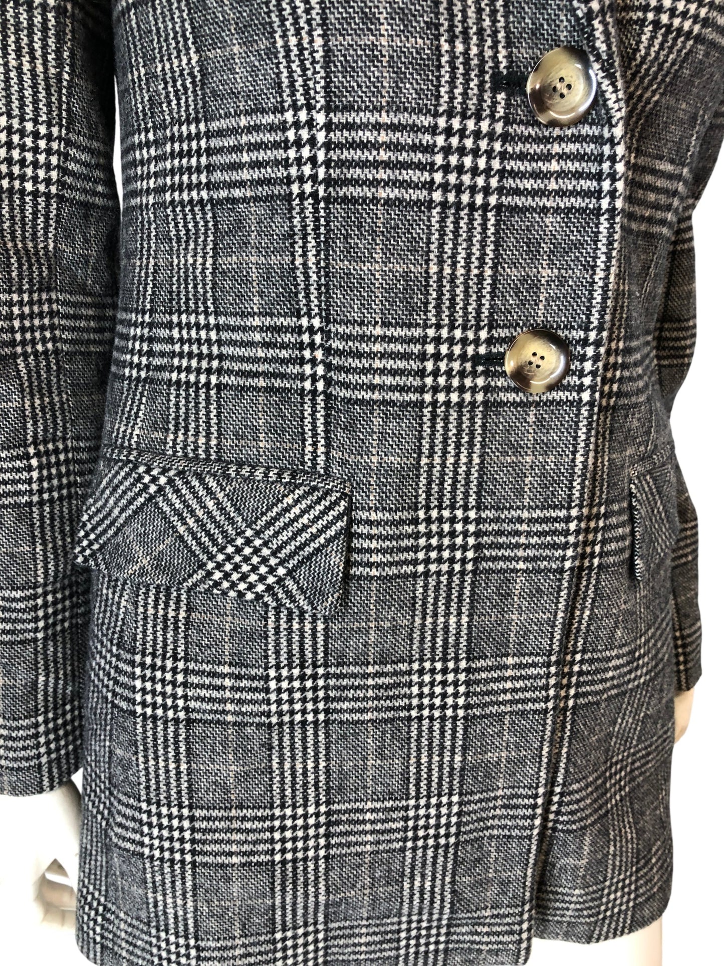 MADELEINE Checked Blazer UK10 Women's Tweed Pattern Short Jacket