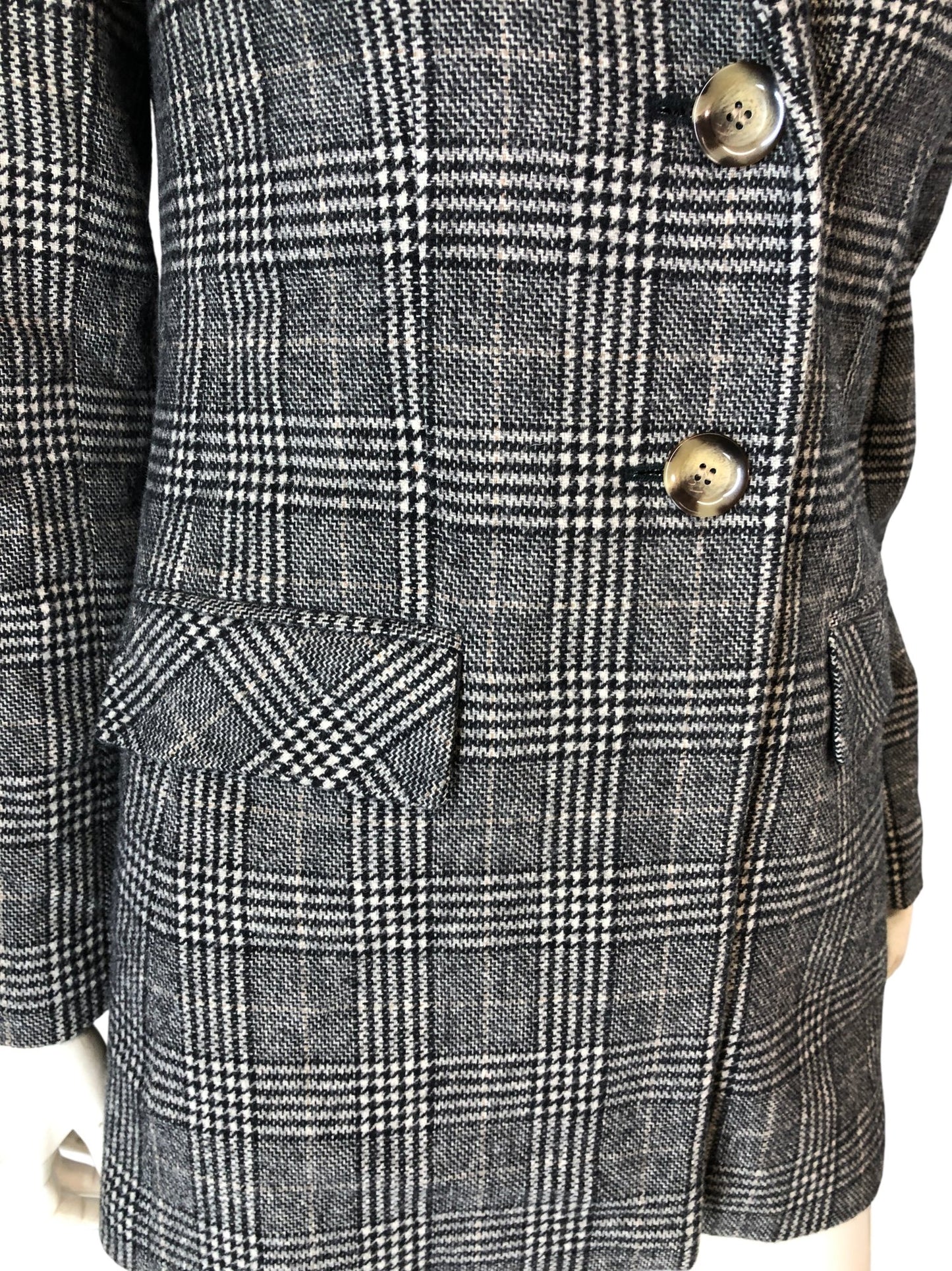 MADELEINE Checked Blazer UK10 Women's Tweed Pattern Short Jacket
