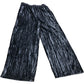 River Island Pleated Trousers Women's Grey Velvet Wide Leg Comfort Size 10