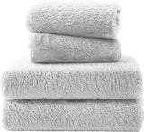 Fullove Fleece Fitted Sheet Set Queen 15 Inch Deep Pocket 100% Polyester Grey