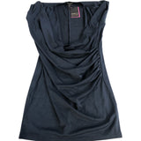 River Island Summer Dress UK10 Women's Cowl Neck Navy Blue Ruched Casual