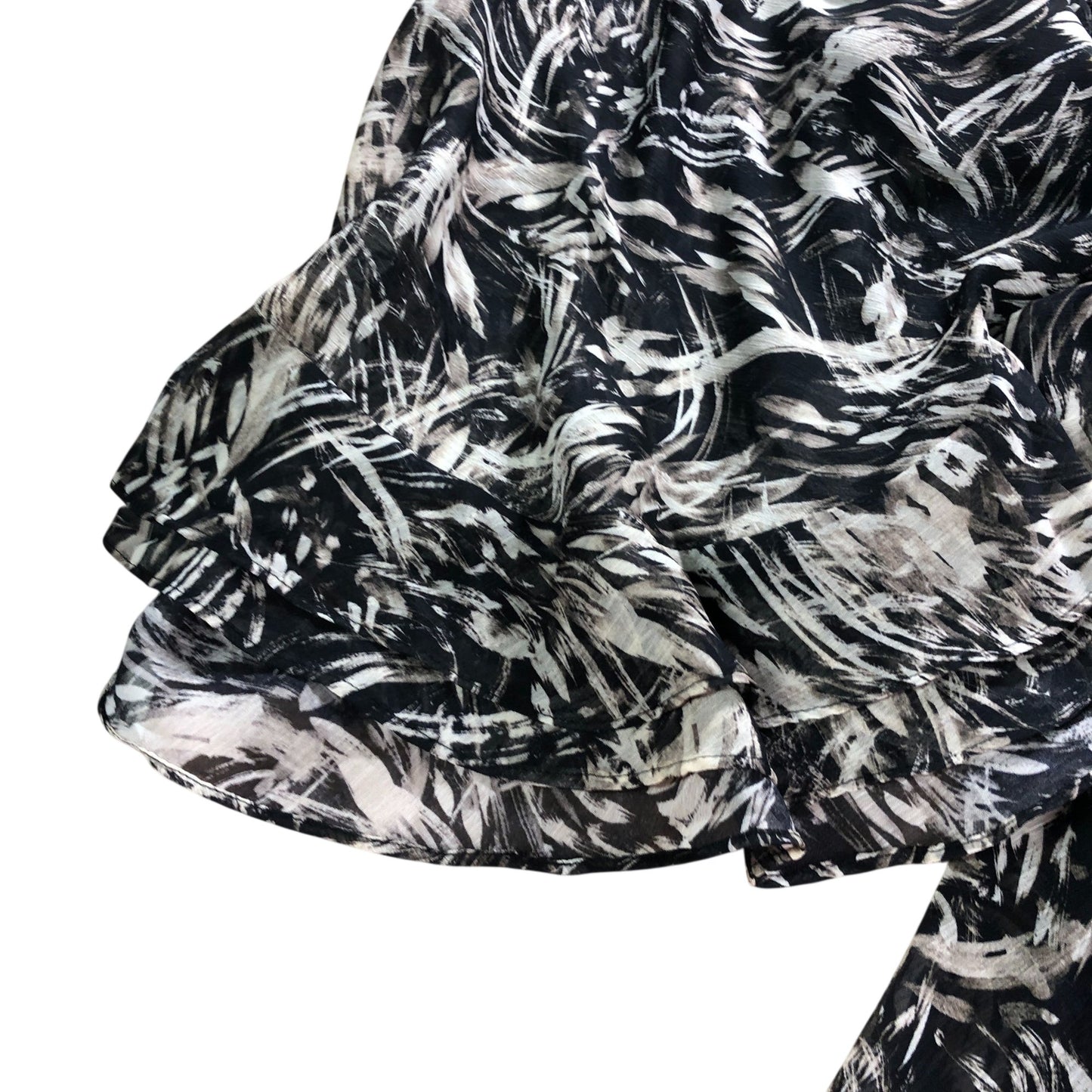 River Island Brown Abstract Cape Mini Dress - Size 8