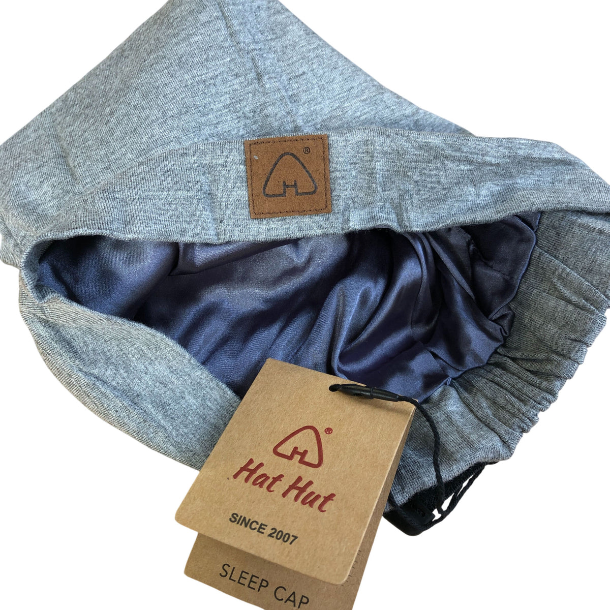 Hat Hut Adjustable Sleep Cap One Size Fits Most Light Grey Soft Satin