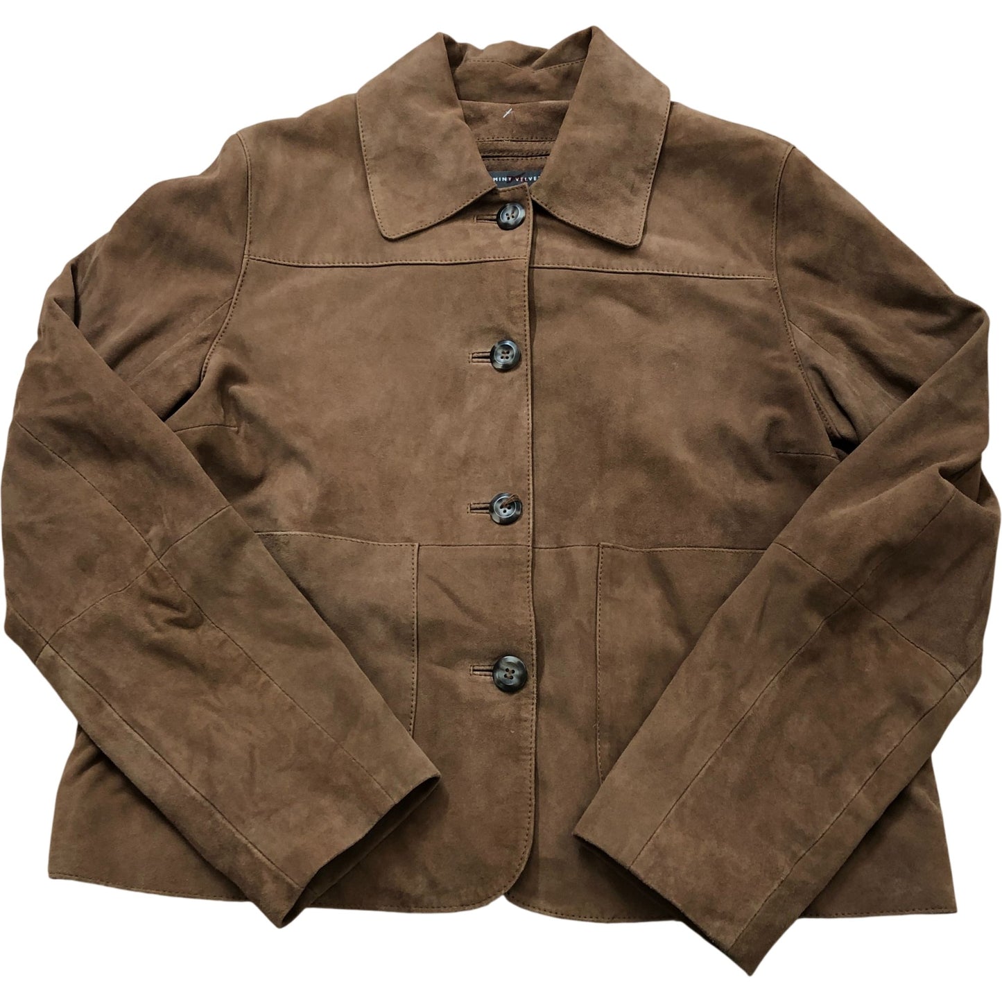 Women's Tan Suede Buttoned Jacket Size M
