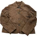 Women's Tan Suede Buttoned Jacket Size M