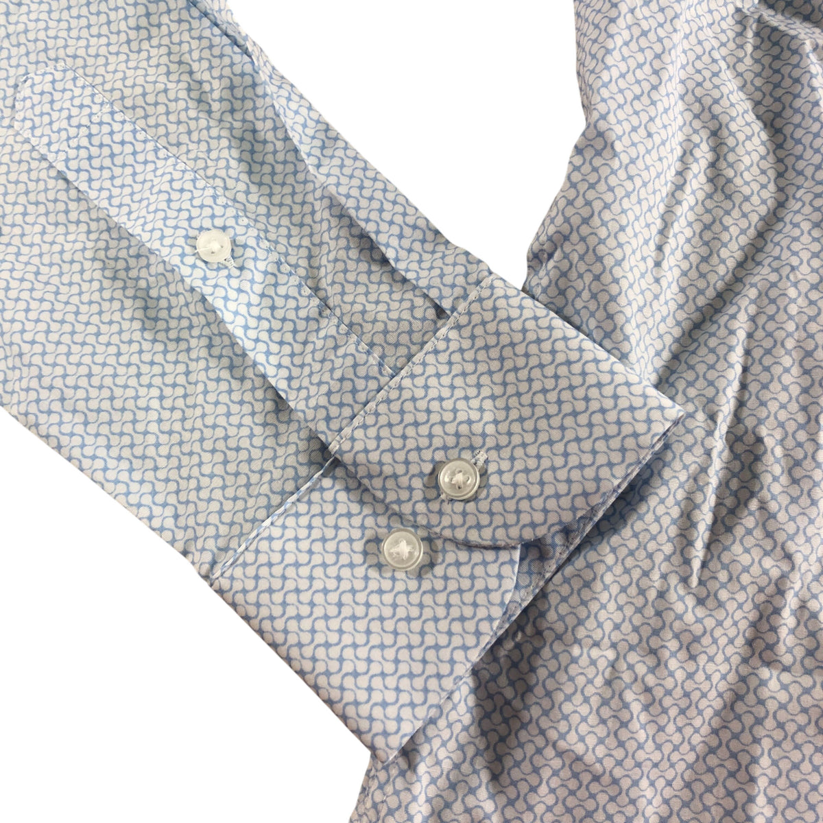 Ben Sherman Soho Slim Fit Shirt Size 16 M Men's Blue Patterned Long Sleeve