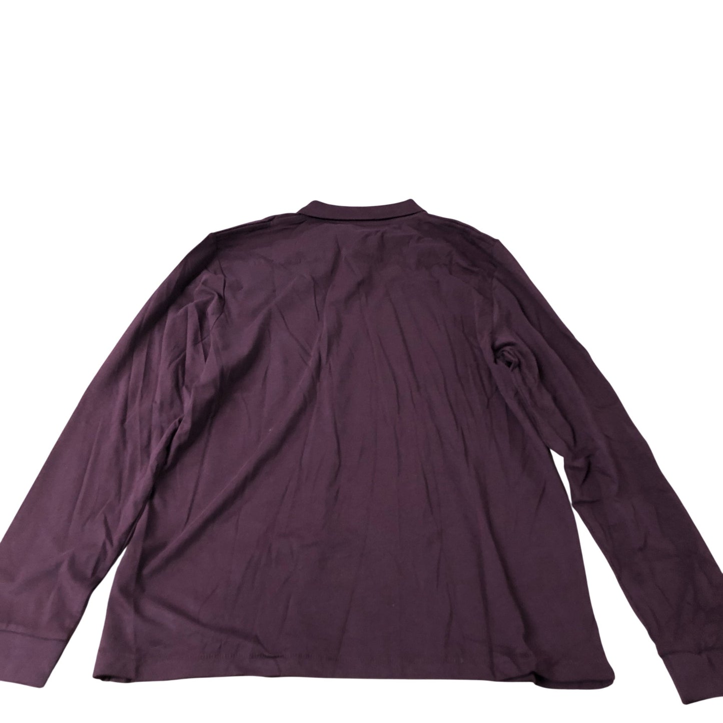 French Connection Long Sleeve Polo Shirt Mens Burgundy Cotton XL