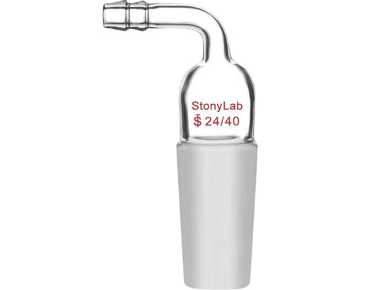 StonyLab 24/40 Inlet Adapter Glass Tube Bent 90 Degrees Medical Lab 5 Pack