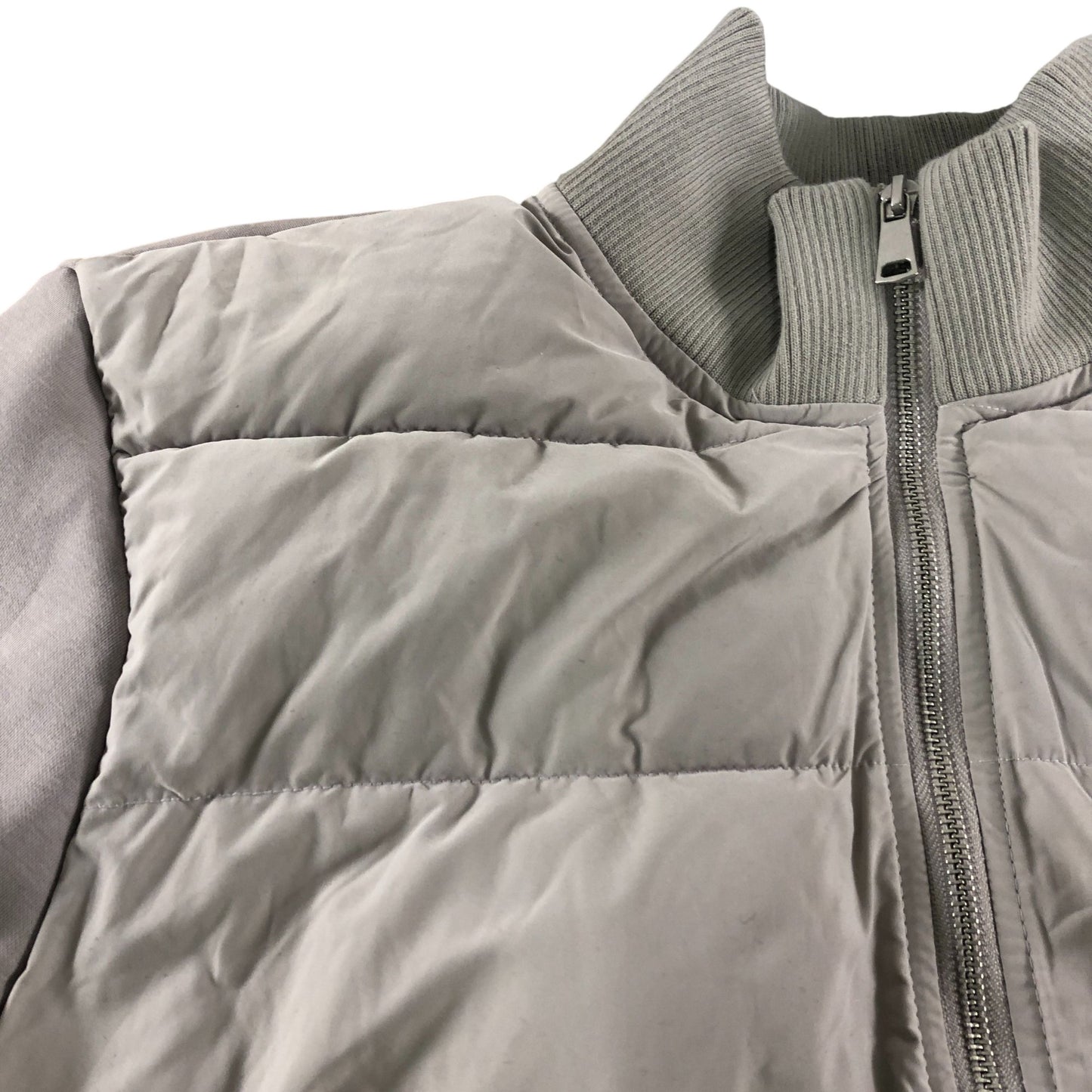 River Island Puffer Jacket XL Men's Zip Up Grey Lightweight Warm Outerwear