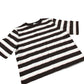 Striped Tee Top Women's Brown White Cotton Casual Small