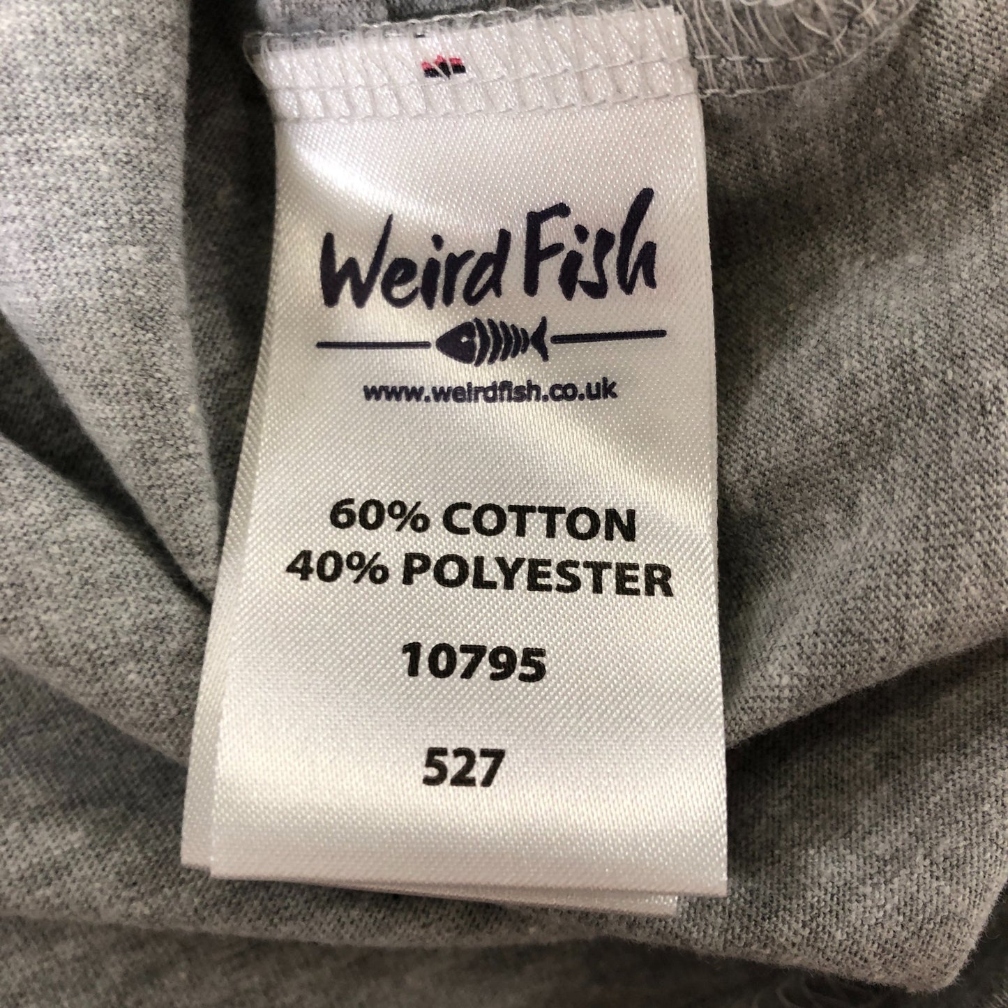 Men's Weird Fish Fished Graphic T-Shirt Small Grey Marl Cotton Blend