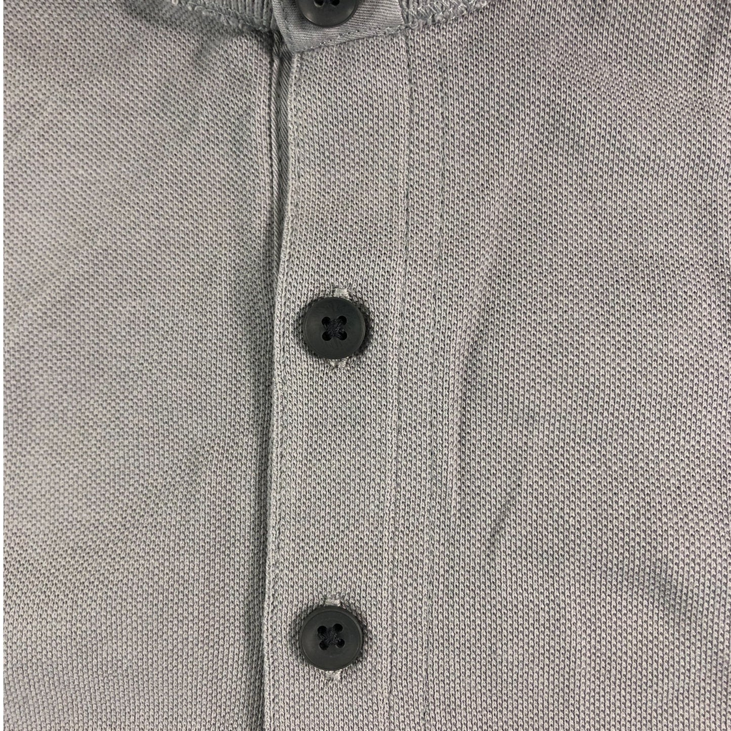 AllSaints Slim Fit Polo Shirt Large Men's Grey Short Sleeve Cotton