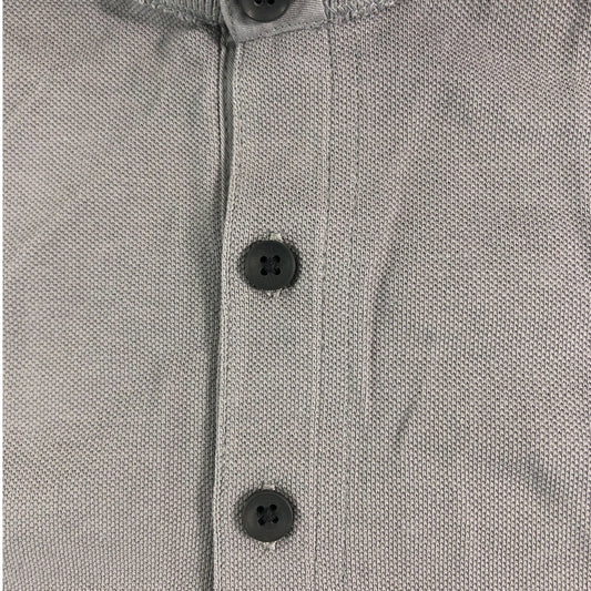 AllSaints Slim Fit Polo Shirt Large Men's Grey Short Sleeve Cotton