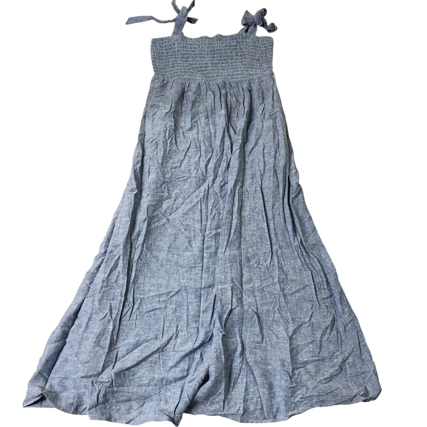 Blue Smocked Maxi Dress Sleeveless Summer Size 12