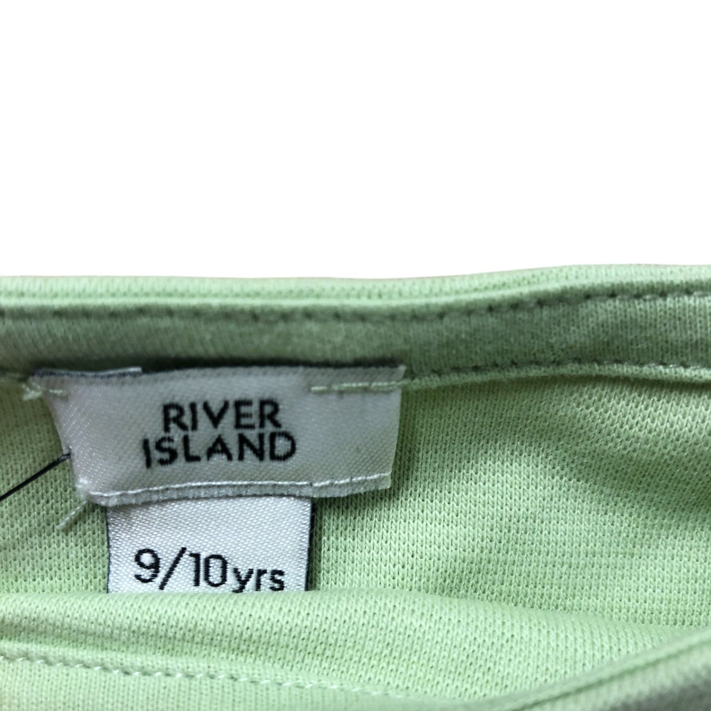River Island Girls Tank Top 9-10 Years Light Green Gem Embellished Asymmetric