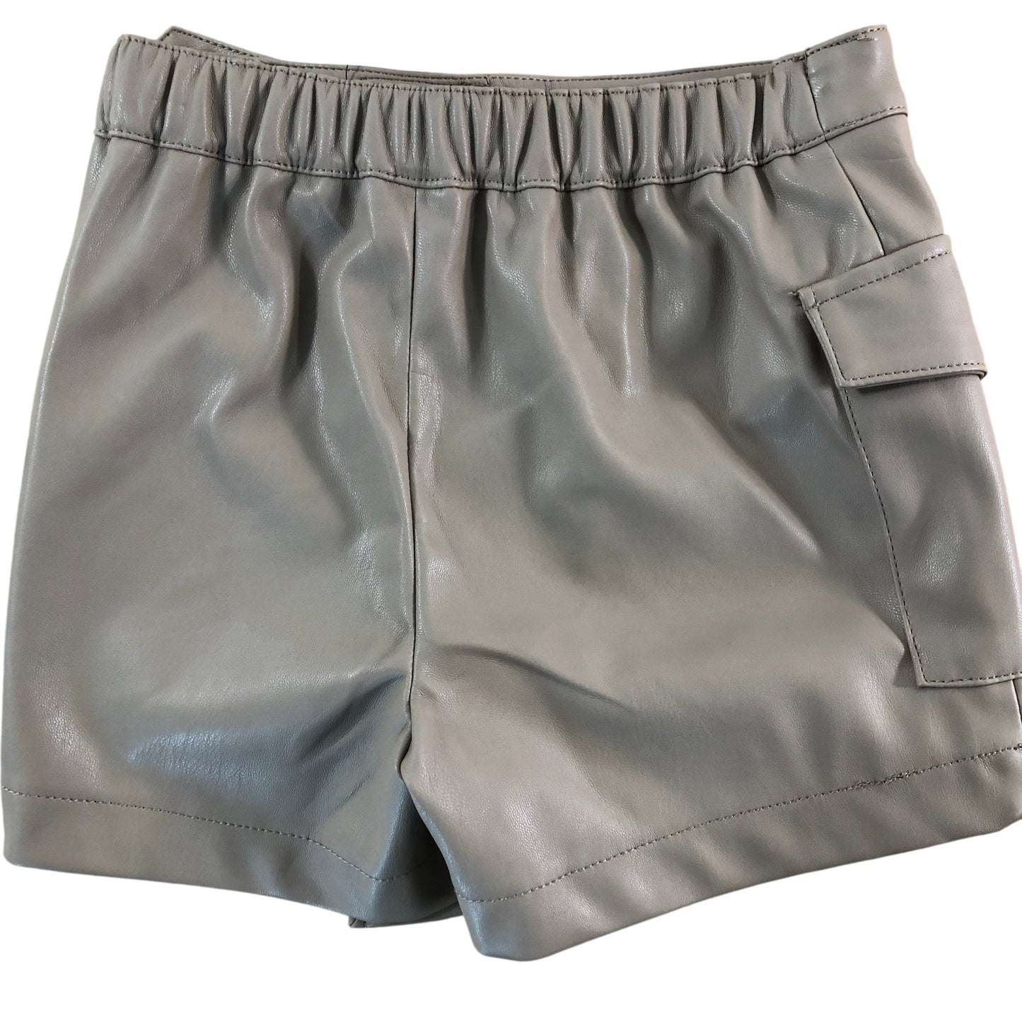 RIVER ISLAND Girls Casual Skorts UK5- 6 Years Beige Faux Leather Stylish Design