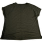 River Island V Neck T Shirt UK Size 12 Women's Olive Green Viscose Blend Top