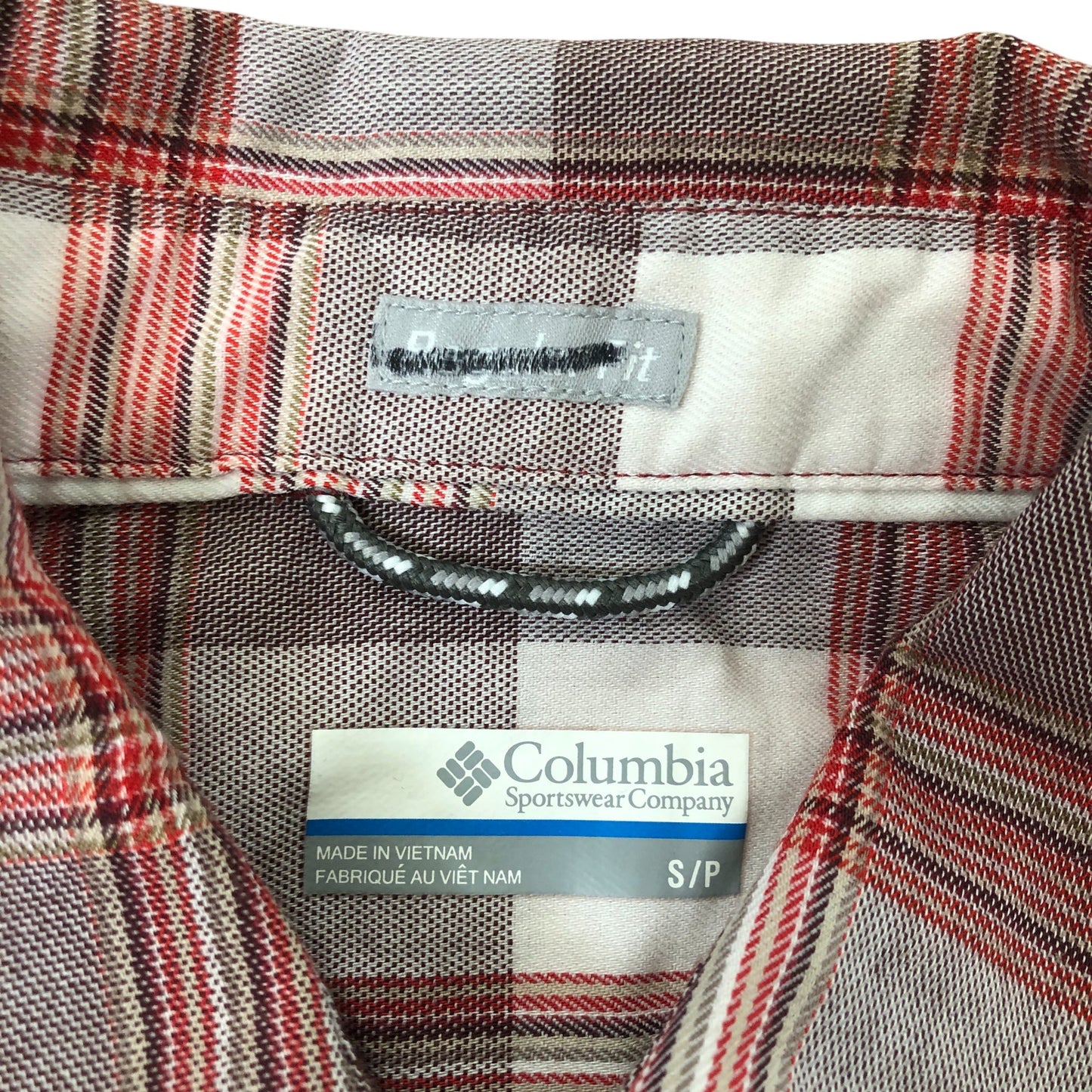 Columbia Short Sleeve Shirt S/P Men's Check Plaid Casual Outdoor Red Brown